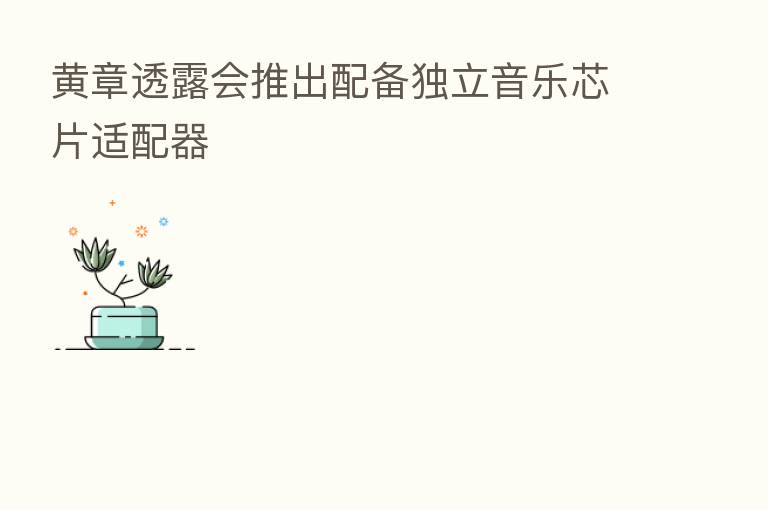 黄章透露会推出配备独立音乐芯片适配器
