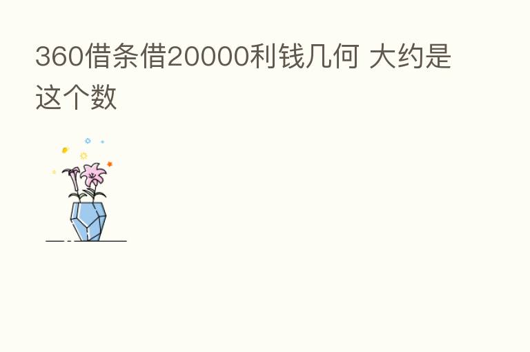 360借条借20000利前几何 大约是这个数