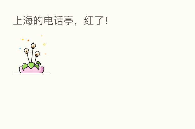 上海的电话亭,红了!