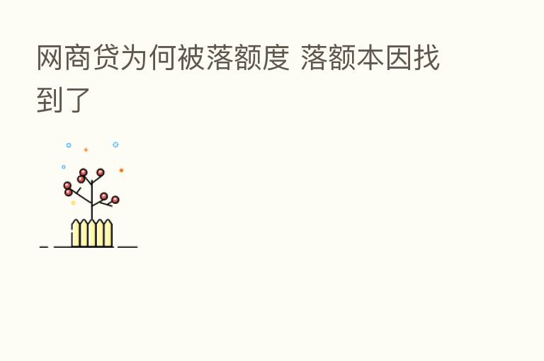网商贷为何被落额度 落额本因找到了