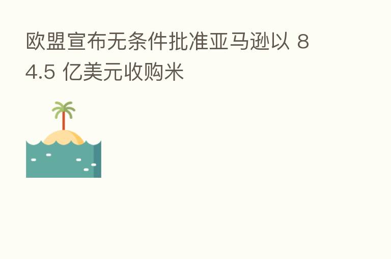 欧盟宣布无条件批准亚马逊以 84.5 亿美元收购米