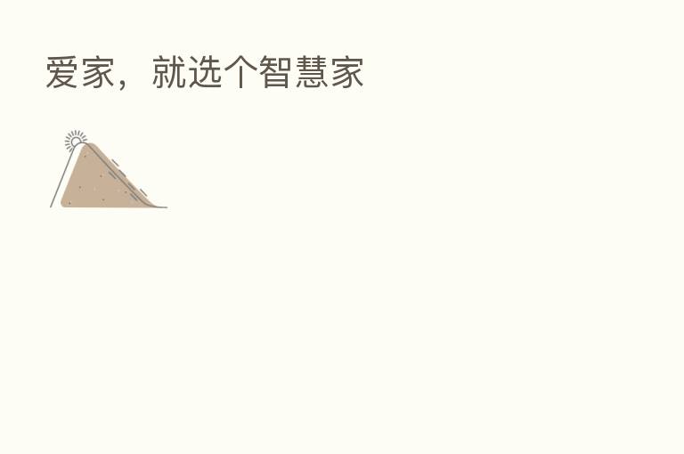 爱家,就选个智慧家