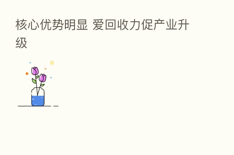 核心优势明显 爱回收力促产业升级
