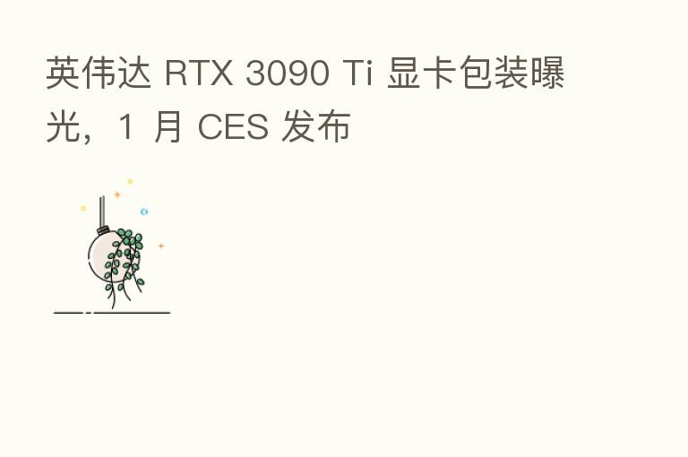 英伟达 RTX 3090 Ti 显卡包装曝光,1 月 CES 发布