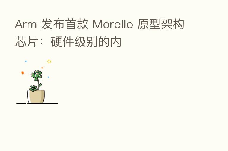 Arm 发布首款 Morello 原型架构芯片:硬件级别的内