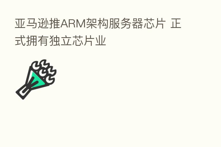 亚马逊推ARM架构服务器芯片 正式拥有独立芯片业