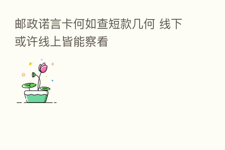 邮政诺言卡何如查短款几何 线下或许线上皆能察看