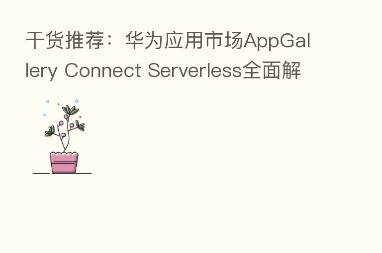 干货推荐：华为应用市场AppGallery Connect Serverless全面解析