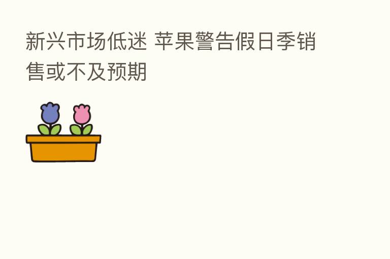 新兴市场低迷 苹果警告假日季销售或不及预期