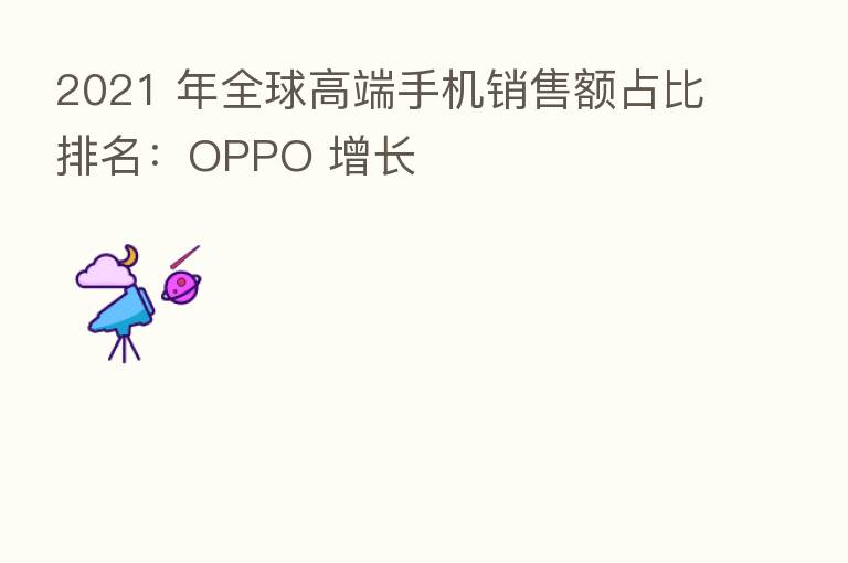 2021 年全球高端手机销售额占比排名:OPPO 增长