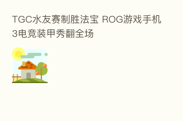 TGC水友赛制胜法宝 ROG游戏手机3电竞装甲秀翻全场