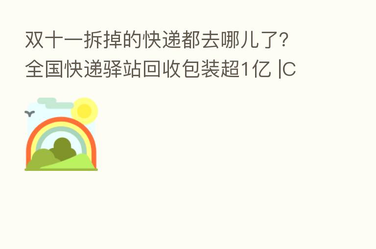 双十一拆掉的快递都去哪儿了?全国快递驿站回收包装超1亿 |CBNData报告