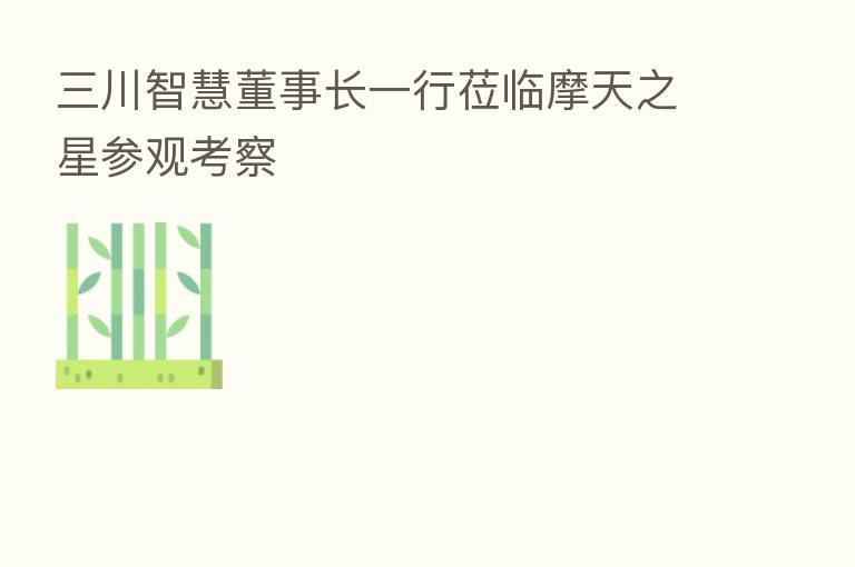 三川智慧董事长一行莅临摩天之星参观考察