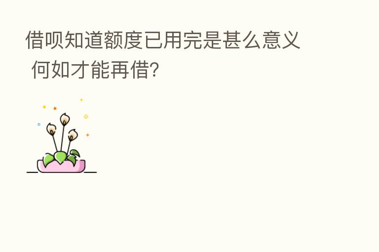 借呗知道额度已用完是甚么意义 何如才能再借?