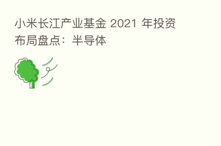 小米长江产业基金 2021 年投资布局盘点:半导体