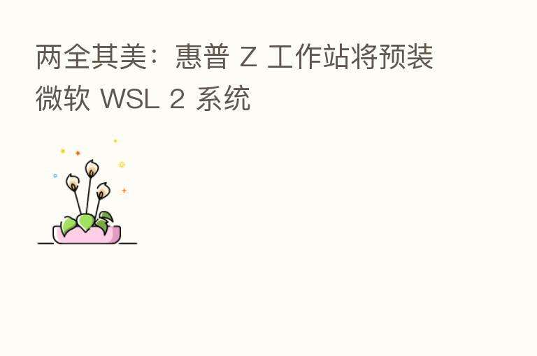 两全其美:惠普 Z 工作站将预装微软 WSL 2 系统