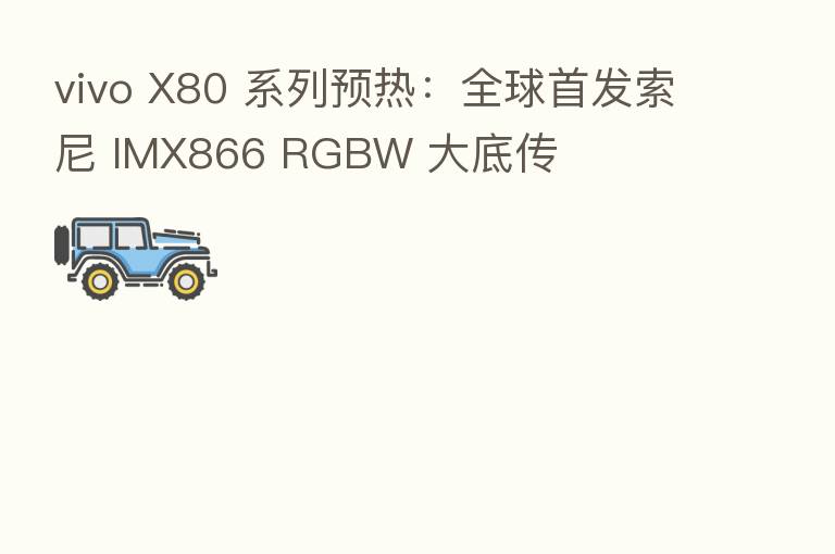 vivo X80 系列预热：全球首发索尼 IMX866 RGBW 大底传