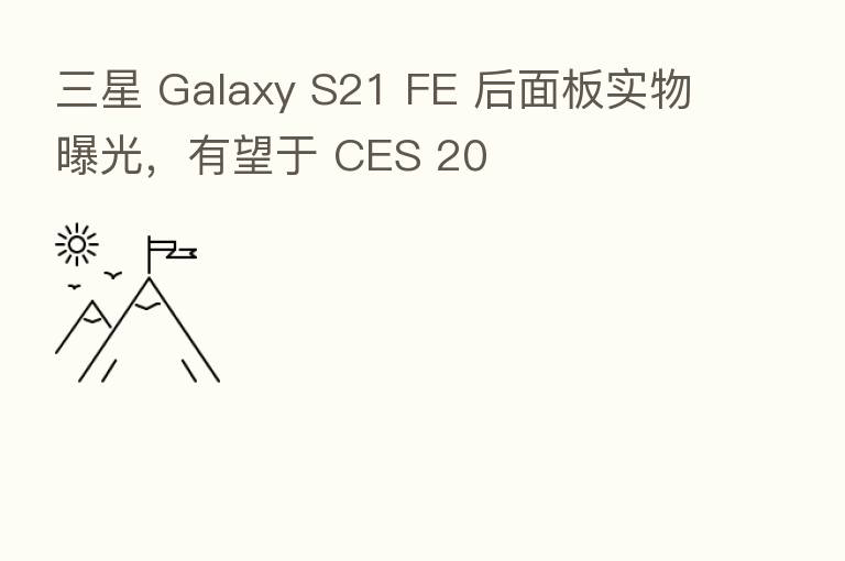 三星 Galaxy S21 FE 后面板实物曝光，有望于 CES 20
