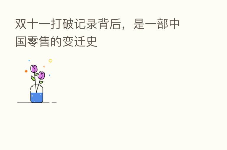 双十一打破记录背后，是一部中国零售的变迁史