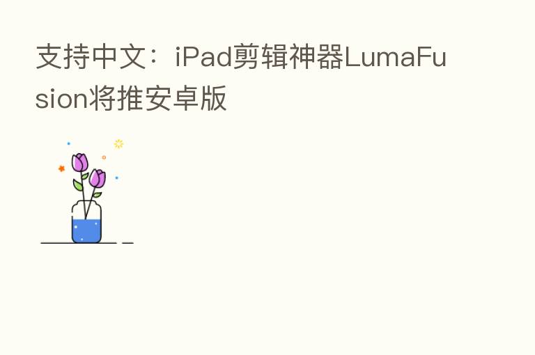 支持中文:iPad剪辑神器LumaFusion将推安卓版