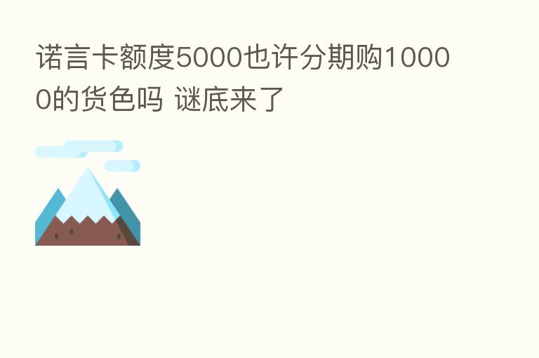 诺言卡额度5000也许分期购10000的货色吗 谜底来了