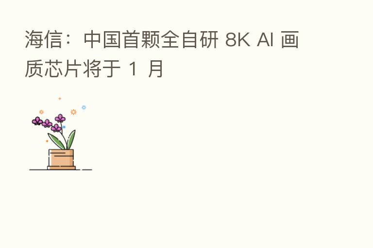 海信:中国首颗全自研 8K AI 画质芯片将于 1 月