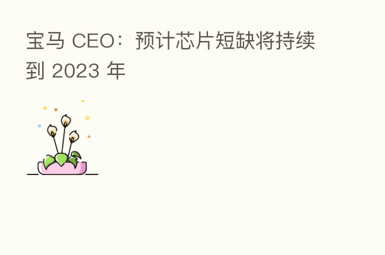 宝马 CEO:预计芯片短缺将持续到 2023 年
