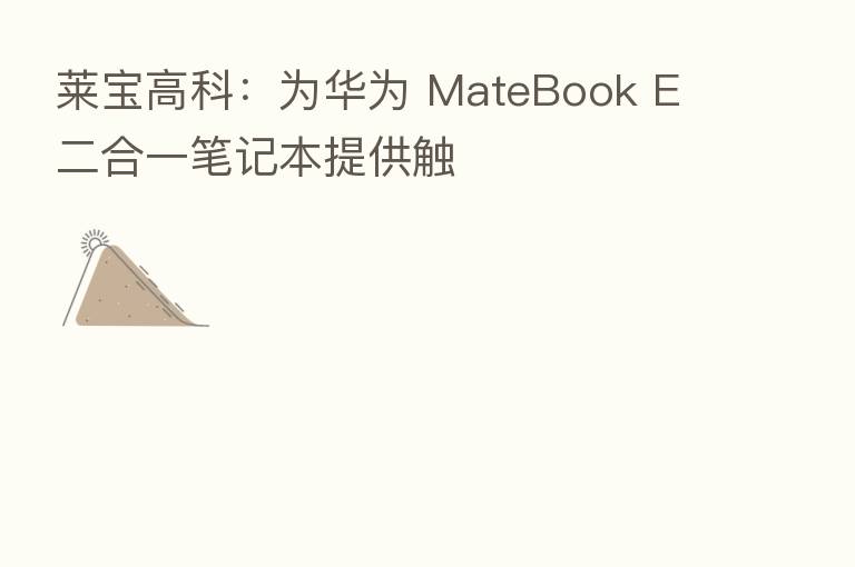 莱宝高科:为华为 MateBook E 二合一笔记本提供触