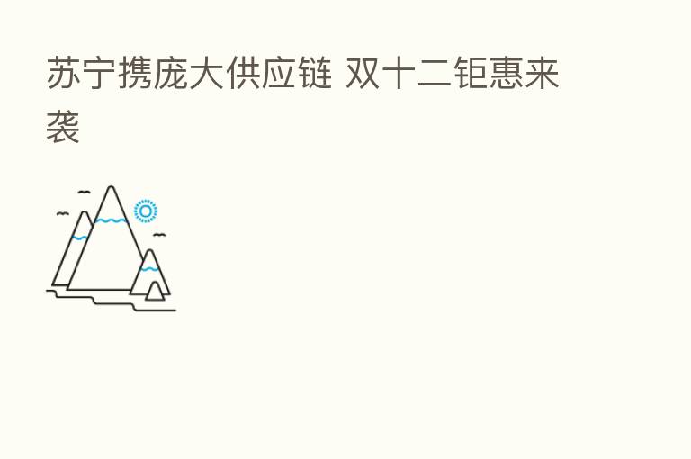 苏宁携庞大供应链 双十二钜惠来袭