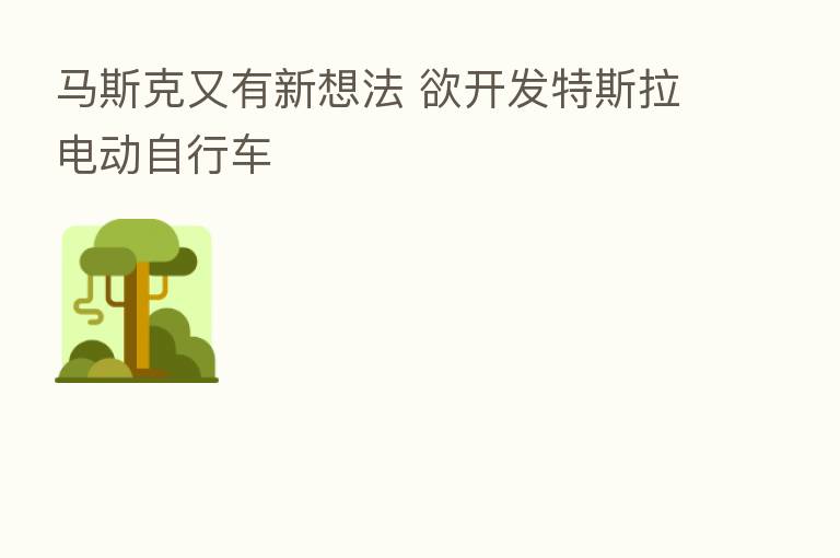 马斯克又有新想法 欲开发特斯拉电动自行车