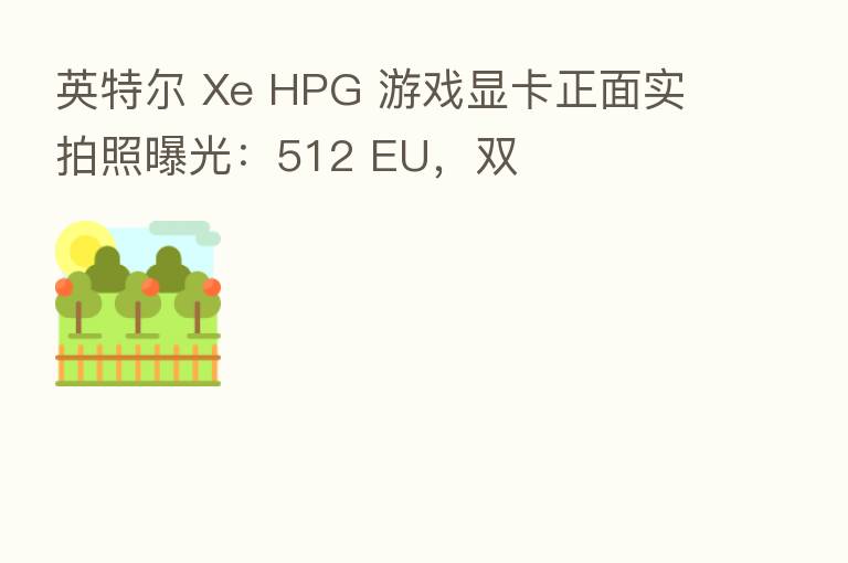 英特尔 Xe HPG 游戏显卡正面实拍照曝光：512 EU，双