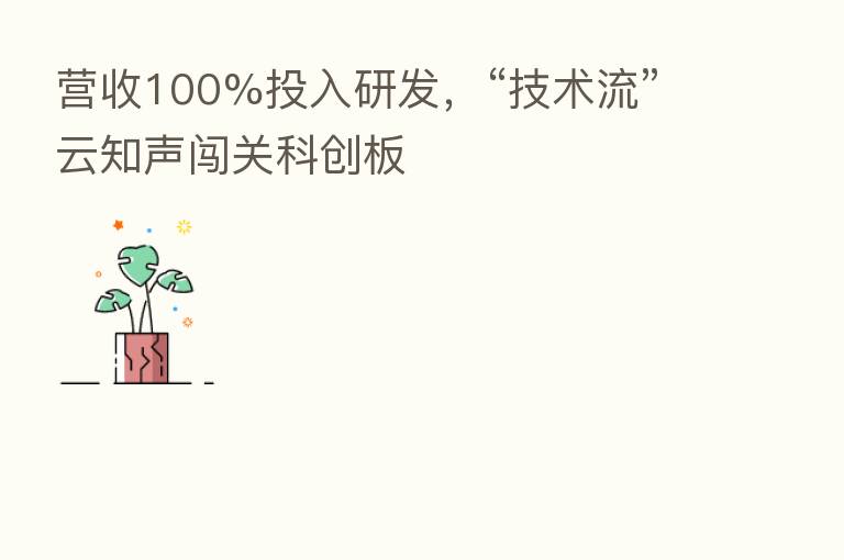 营收100%投入研发,“技术流”云知声闯关科创板
