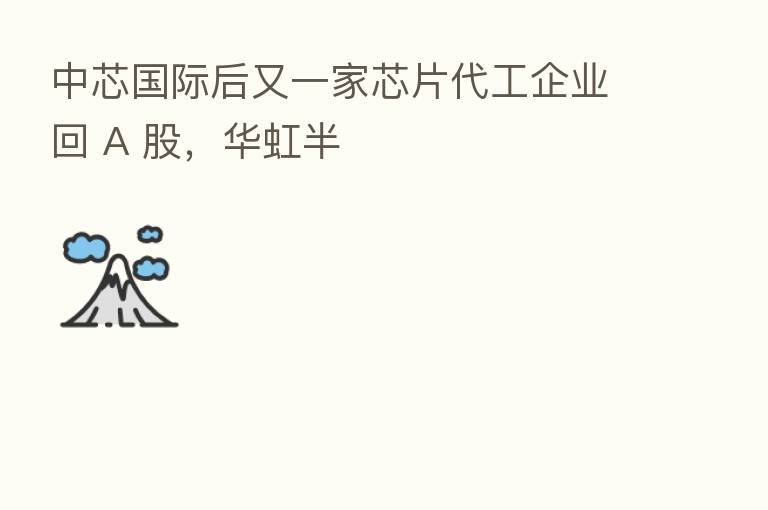 中芯国际后又一家芯片代工企业回 A 股,华虹半