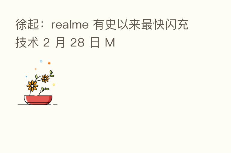徐起:realme 有史以来 快闪充技术 2 月 28 日 M
