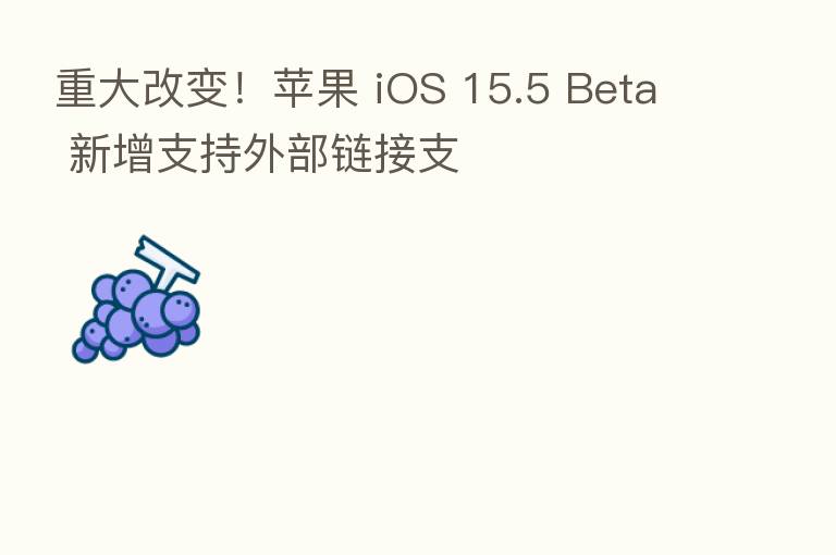 重大改变!苹果 iOS 15.5 Beta 新增支持外部链接支