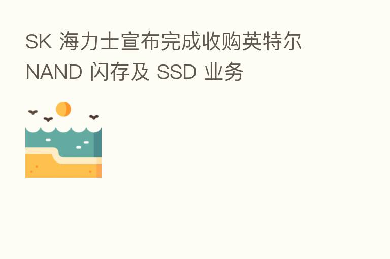 SK 海力士宣布完成收购英特尔 NAND 闪存及 SSD 业务
