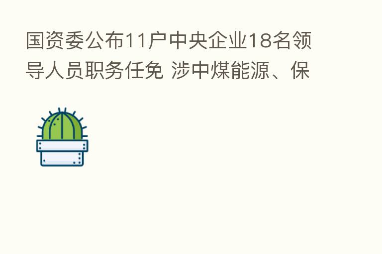 国资委公布11户中央企业18名领导人员职务任免 涉中煤能源、保利集团等