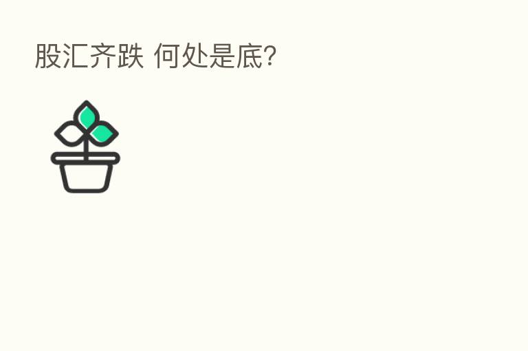 股汇齐跌 何处是底?