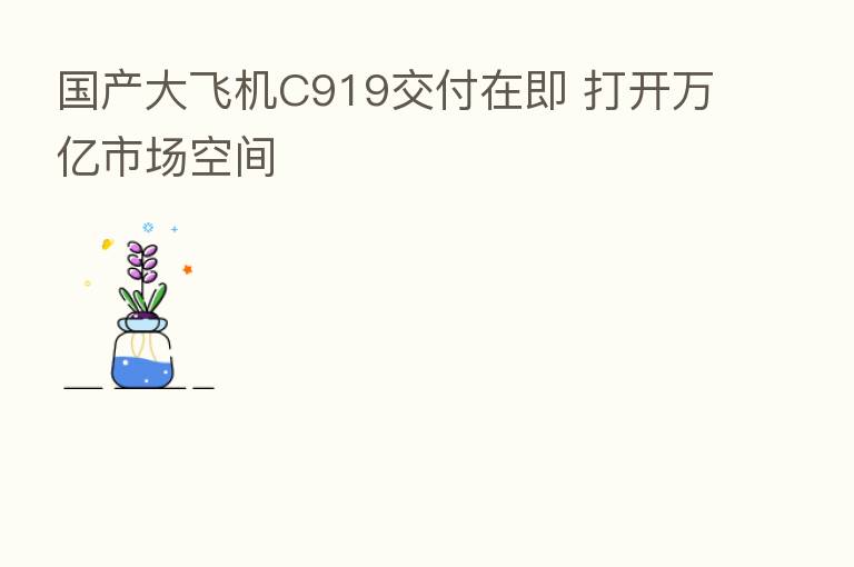 国产大飞机C919交付在即 打开万亿市场空间