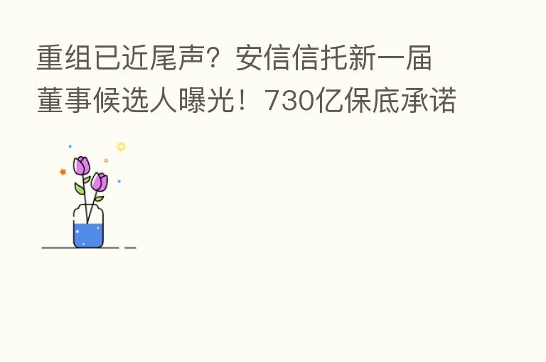 重组已近尾声？安信信托新一届董事候选人曝光！730亿保底承诺仅余20亿