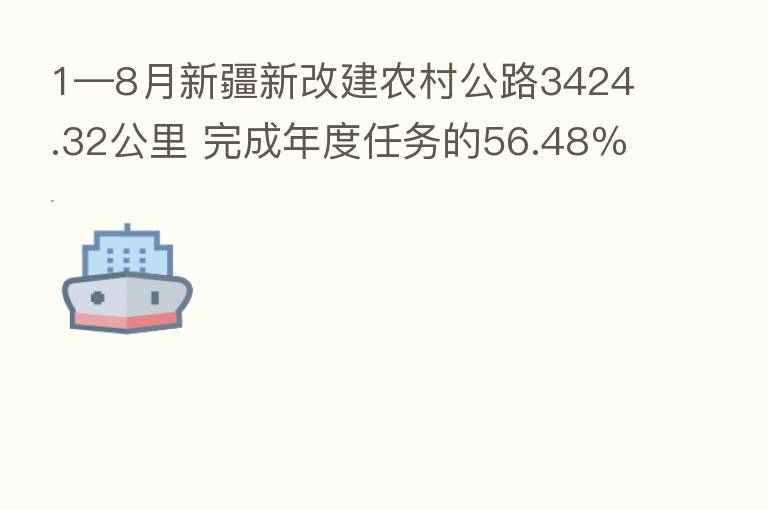 1—8月新疆新改建农村公路3424.32公里 完成年度任务的56.48%