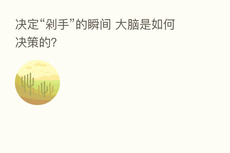 决定“剁手”的瞬间 大脑是如何决策的？