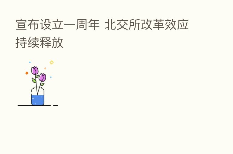 宣布设立一周年 北交所改革效应持续释放
