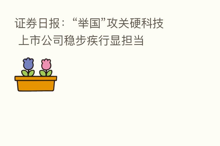 证券日报:“举国”攻关硬科技 上市公司稳步疾行显担当