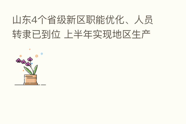 山东4个省级新区职能优化、人员转隶已到位 上半年实现地区生产总值1428.1亿元