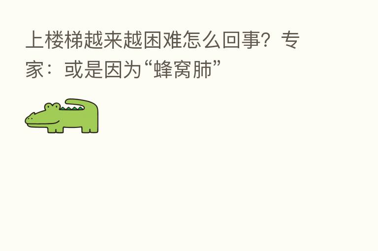 上楼梯越来越困难怎么回事?专家:或是因为“蜂窝肺”