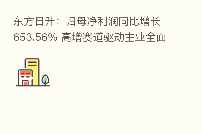 东方日升：归母净利润同比增长653.56% 高增赛道驱动主业全面发力