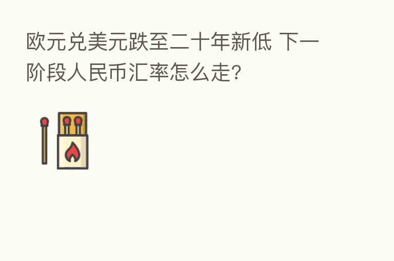 欧元兑美元跌至二十年新低 下一阶段人民币汇率怎么走?