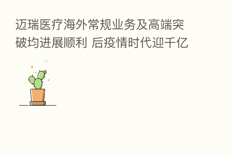 迈瑞医疗海外常规业务及高端突破均进展顺利 后疫情时代迎千亿市场空间
