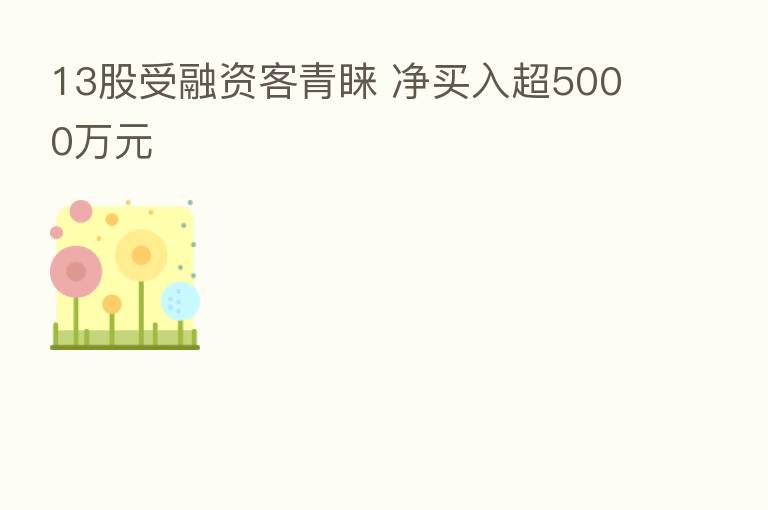 13股受融资客青睐 净买入超5000万元
